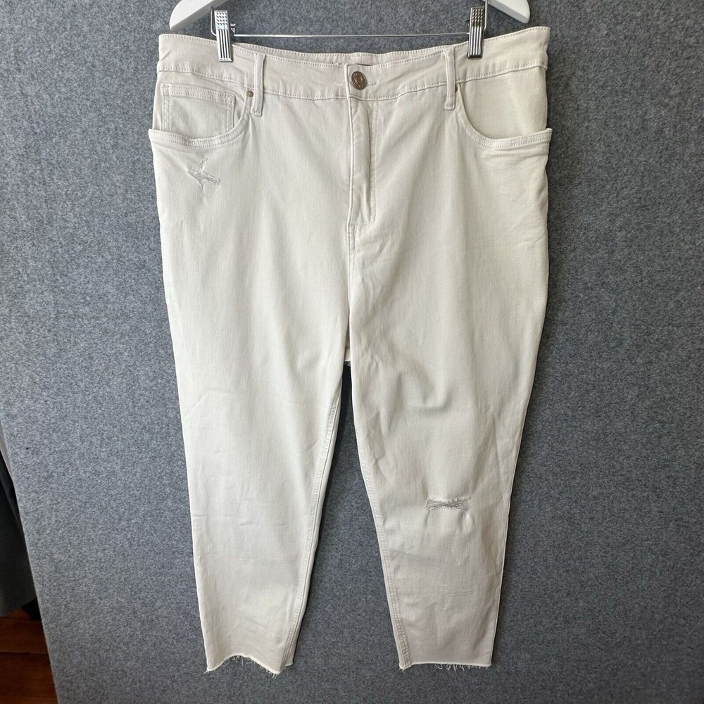 NWT Kut From The Kloth Plus 18W Jeans Rachael Fab Ab Mom High Rise Raw Hem Ivory